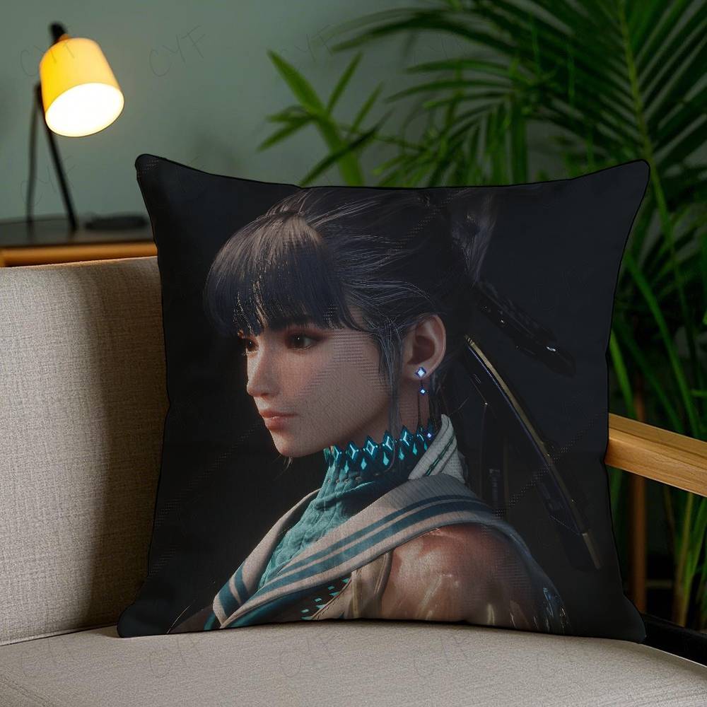 Hot Game Anime S-Stellar Blade Pillow Case Anti-Dustmite Pillowcase Invisible Zipper Silky Short Plush Sofa Cushion Cover