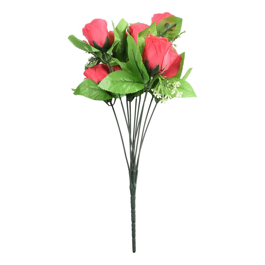 Graceful 10 Heads Fake Rose Bud Bunch for Wedding and Garden Decor