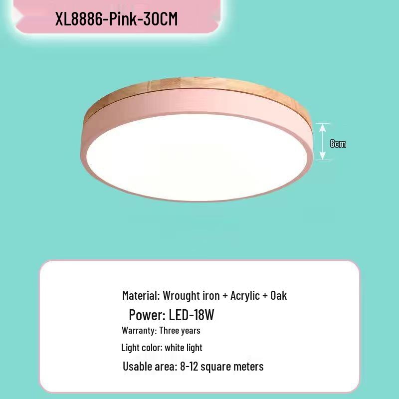 Japanese-Style LED Round Ceiling Light - Minimalist Wood Art for Bedroom & Living Room, Relaxed Nordic Warm Lighting