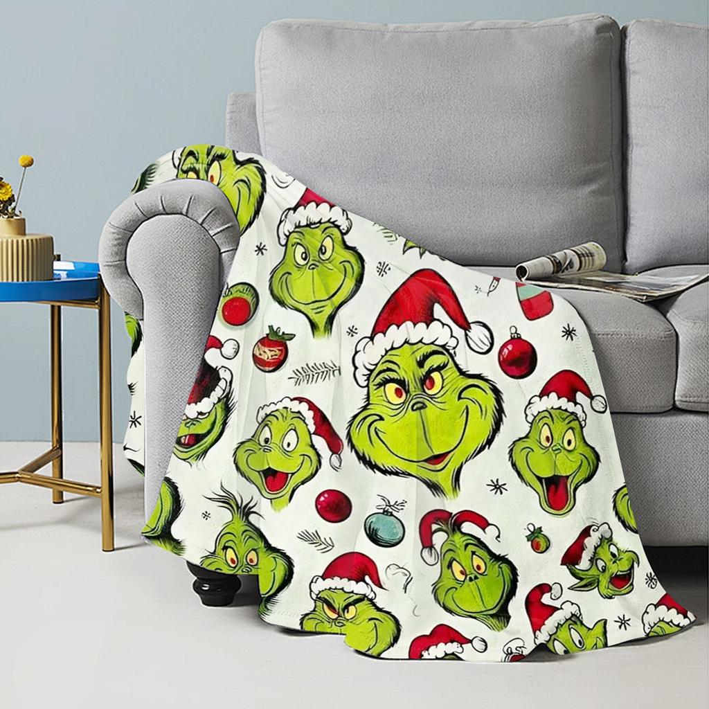 Thick Flannel Christmas Printed Blanket