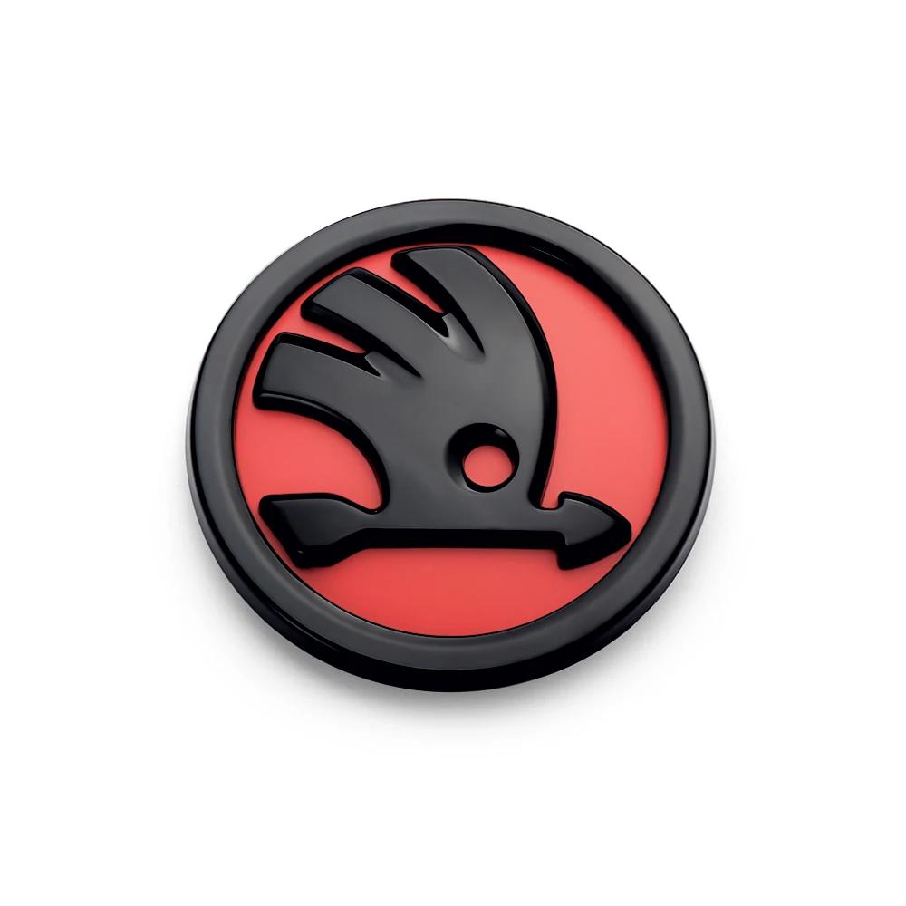 2026 Heiß 80/90/100mm Auto Front Heck Kofferraum Logo Emblem Aufkleber Dekoration Für Skoda S Rapid Scala Kodiaq Fabia Kamiq Karoq Octavi