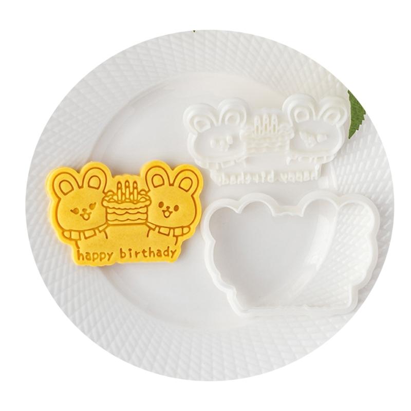 Cute Biscuit Molds Plastic Cartoon Animal Cookie Molds Biscuit Cutter Biscuit Press Plastic Material for Bakings Lover