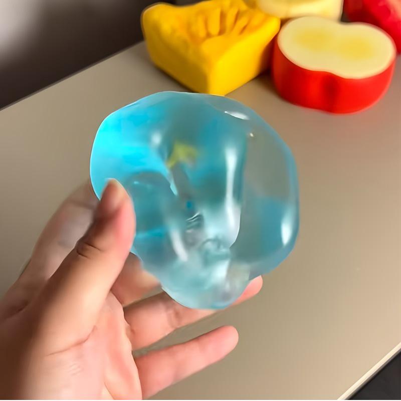 Blue Maltose Squishy Toys Anti Stress Sensory Fidgets Toy Soft Simulated Transparent Blue Maltose Slow-Rebound Decompression Toy