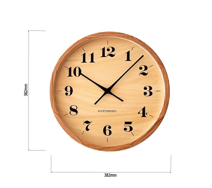 KATOMOKU muku clock 22 LL Oak wall clock Sweep movement controlled km-142OARC 382mm (Radio clock)