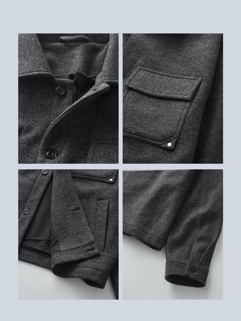 APO Herrenmode | Herren Wollmantel - Winter Freizeit Kurze Lockere Wolljacke