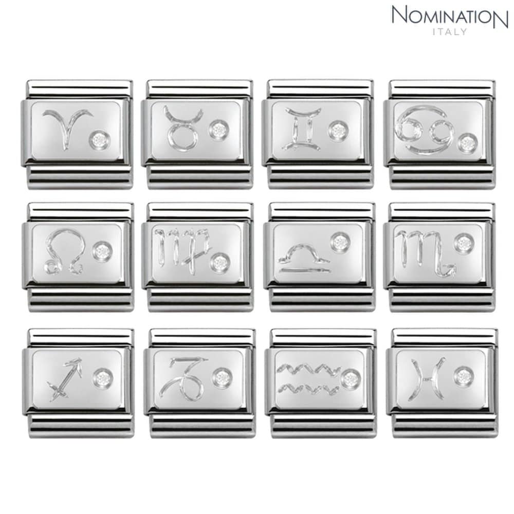 Composable Classic Zodiac Cubic, Silver Link 330302 (Choose 1)