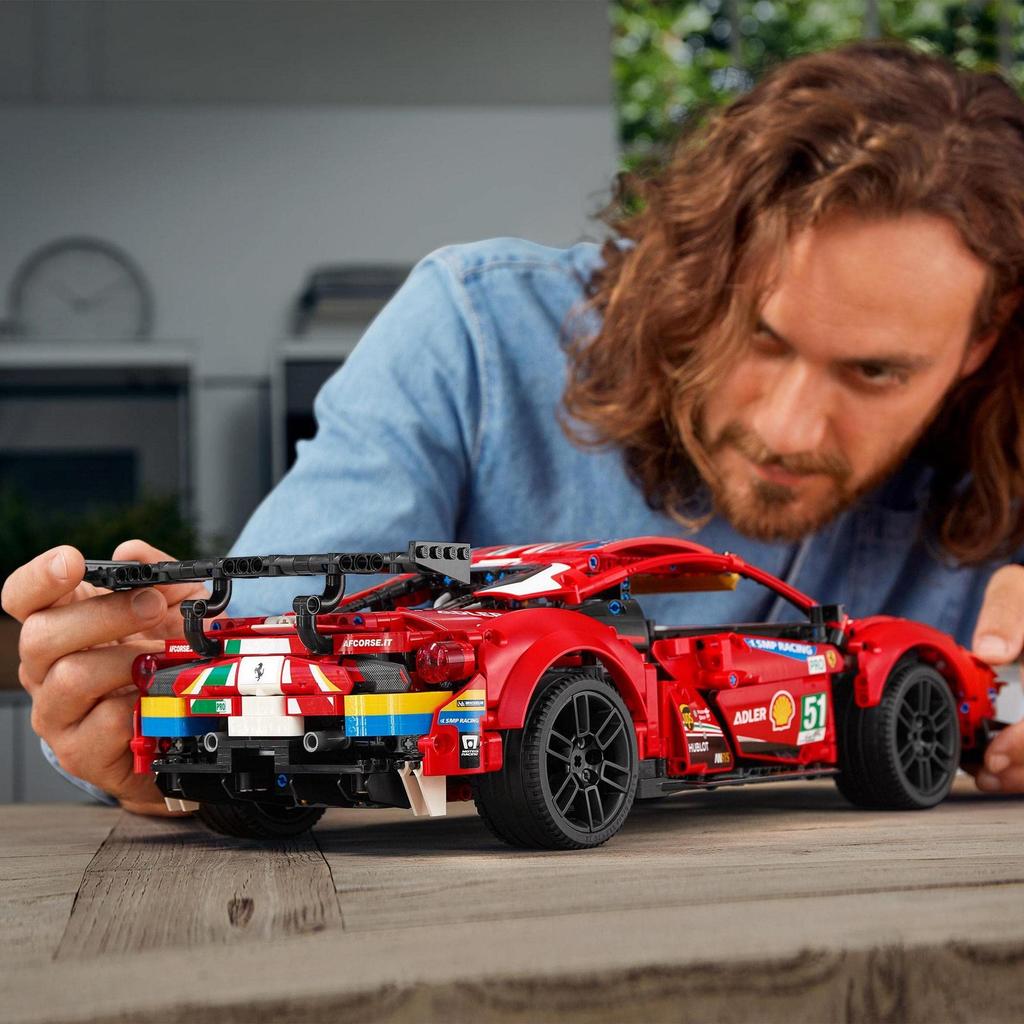 LEGO Technic Ferrari 488 GTE AF Corse #51 42125 Toy Blocks, STEM Educational Car, Boys and Adults