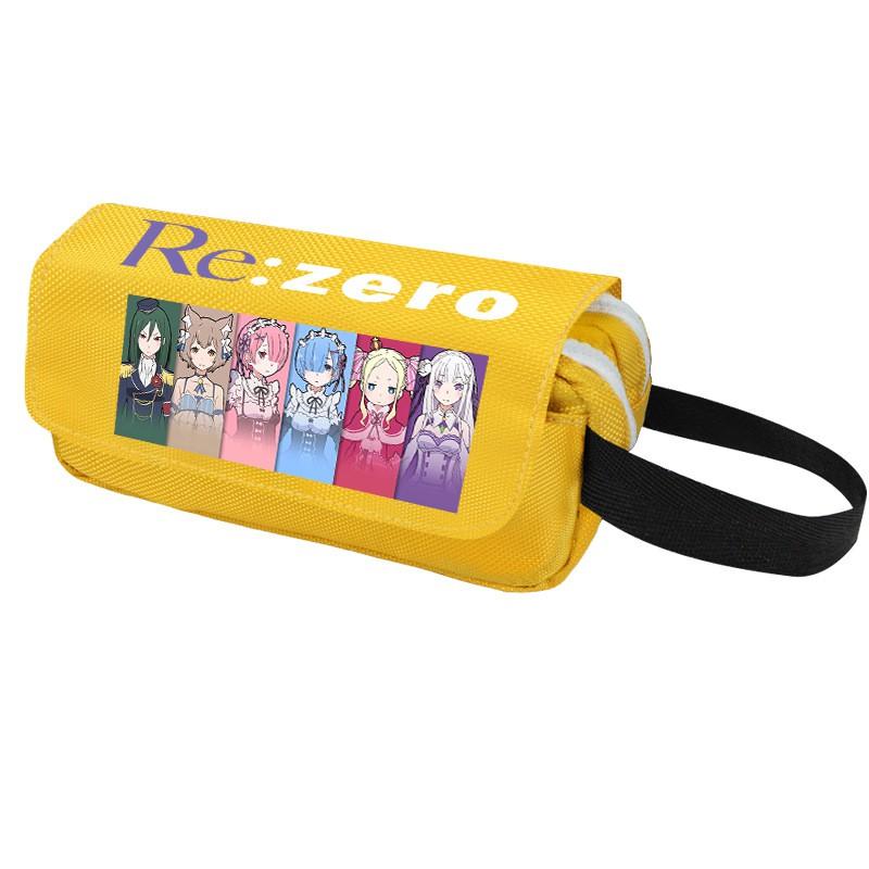 Anime Pencil Case Large Capacity Double Zipper Canvas Organizer Students