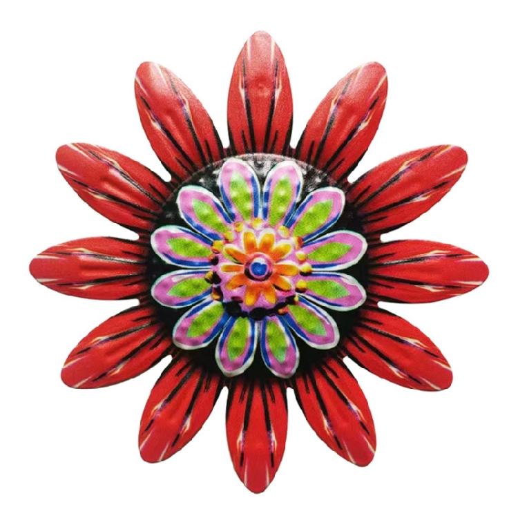 Ornamentation Iron Flower Wall Sculpture Antique Finish Homes Office Decoration for Living Room Bedroom Unique Metal Floral