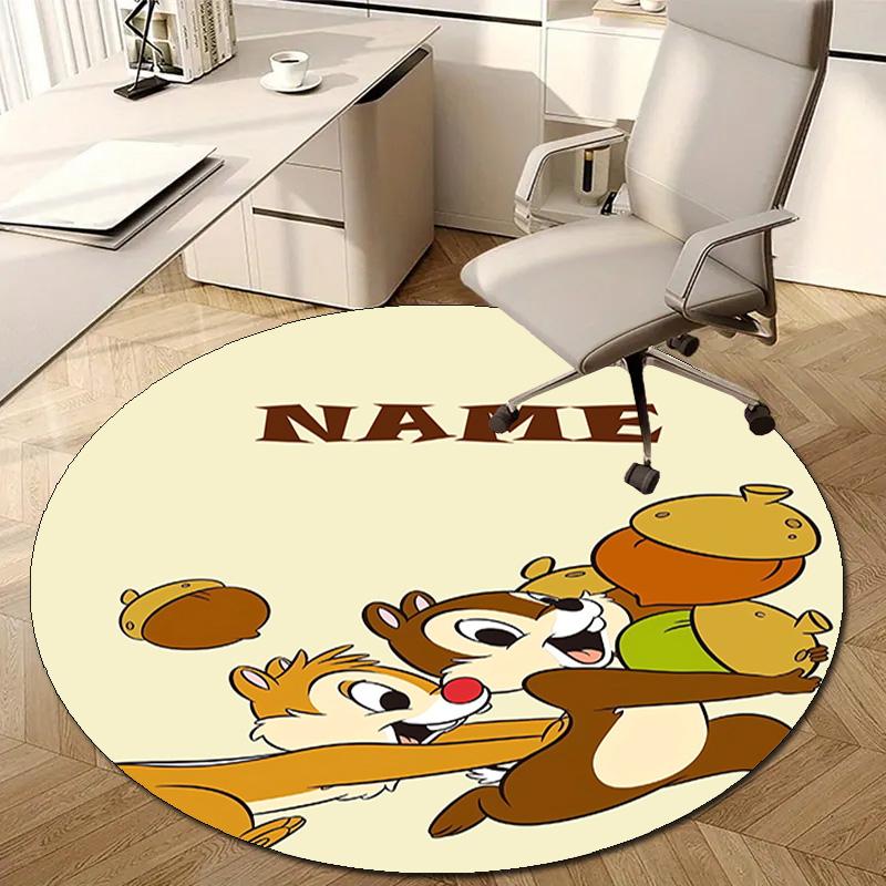 Personalized C-Chip 'n' Dale Round Chair Office Rug - Perfect for Mat, Office Chair & More - Ideal Gift for Birthdays and Holidays
