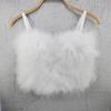 Inner Layer Solid-color Patchwork Fur Tank Top Women's Feather Strapless Christmas Performance Vest Top Camis & Tank Tops