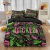 3Pcs Magic Wicked Witch Flower Printed Quilt Set Multi Size Bedding Decoration Comfortable Machine Washable