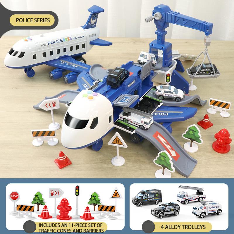 New Deformation Music Simulation Track Inertia Toy Aircraft: Large-Size Passenger Plane—Kids  Airliner Toy Car, Perfect for Children s Gifts синий