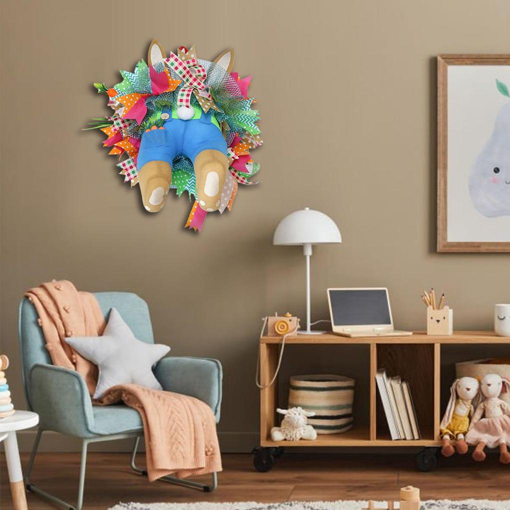 Easter Bunny Wreath Funny Spring Decoration For Front Door Easter Wreaths For Front Door Door Wreath
