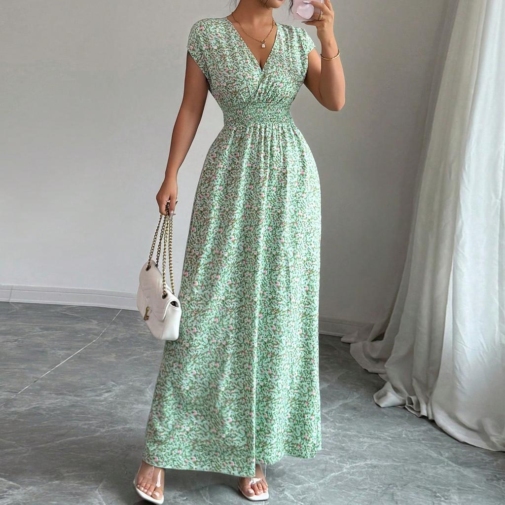 Women's Dress Casual Flowy Dresses  R-neck Vocation Boho Beach Sundress