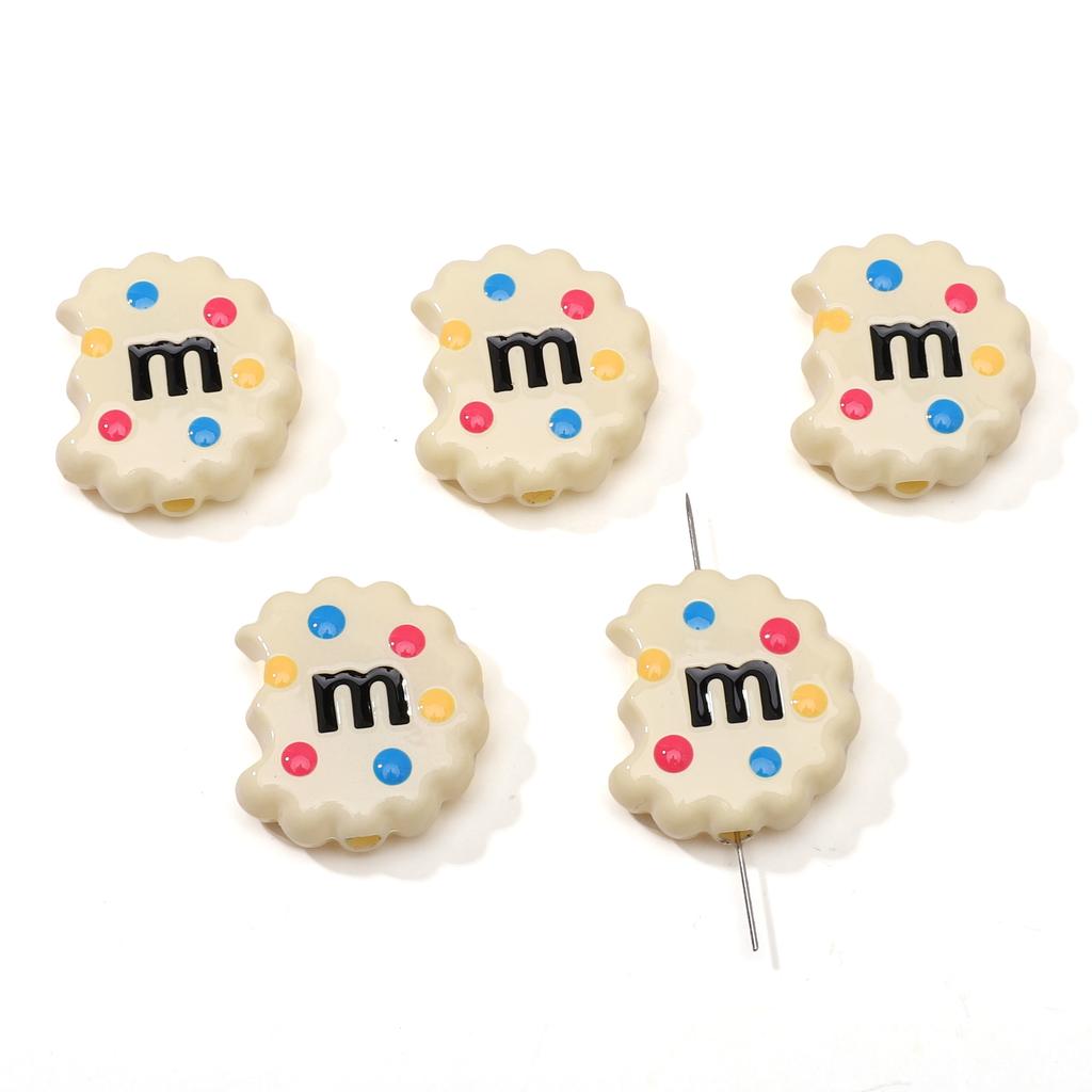 Doppelseitige Keks-Anhänger Emaille M Drip Design für DIY Schmuck 2 oder 10 Stück