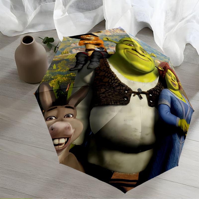 Shrek Theme Automatic Umbrella, Lightweight & Portable, 8 Rib, Perfect for Outdoor Travel, Birthdays, Christmas, Gifts.
