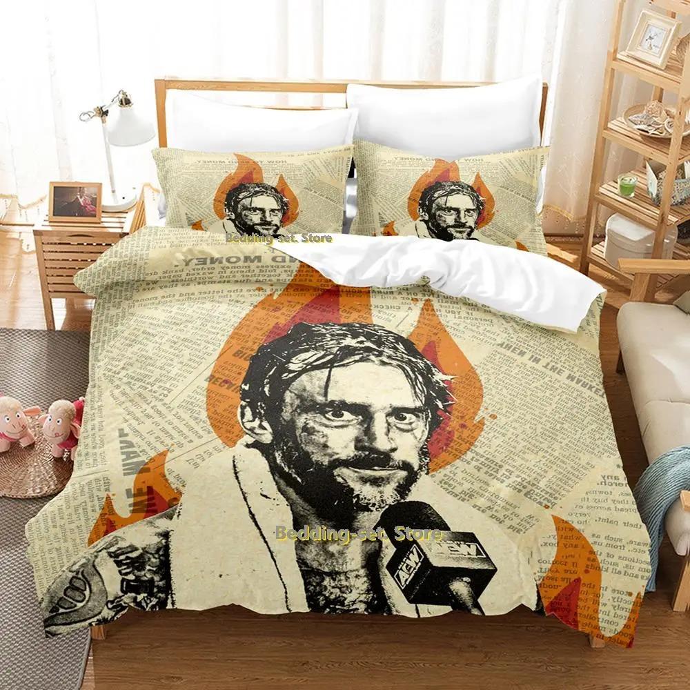 Cm Punk Aew The Best In The World Bedding Set Single Twin Full Queen King Size Bed Set Adult Kid Bedroom Duvetcover Sets