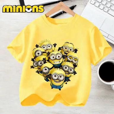 The BabySnatcher Minions Printed 100 Cotton Tshirt for Children  Summer Boys and Girls Casual ShortSleeved Top