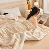 2024New Jacquard AB Edition Tafu Fleece Lamb Fleece Multi functional Blanket Double layer Thickened Office Napping Blanket Cover