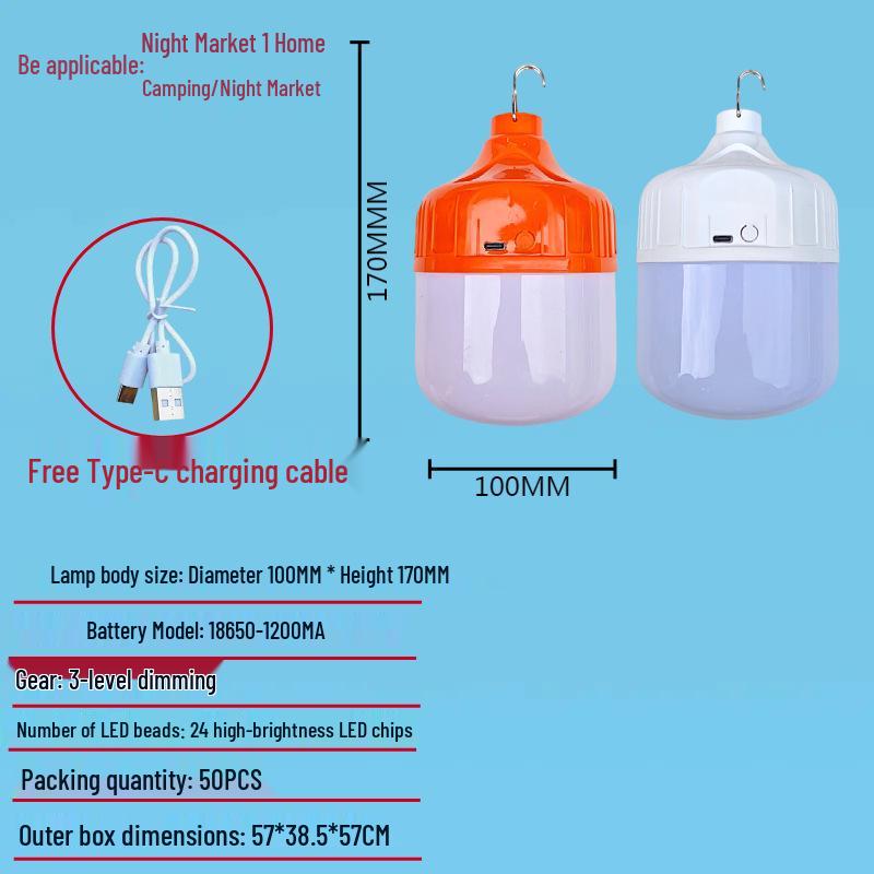 Rechargeable Emergency Bulb for Outdoor, Camping, and Home Use