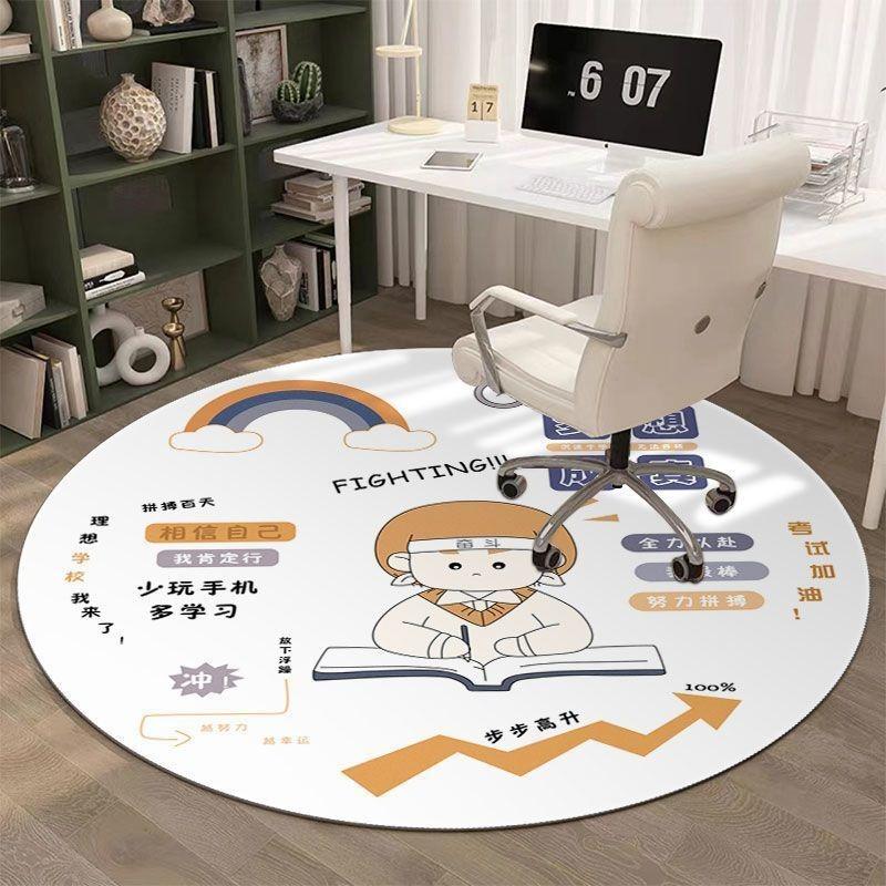Round Cartoon Space Astronaut Pattern Carpet Soft Rug For Kids Room Bedroom Study Area Home Decor Children Students Use