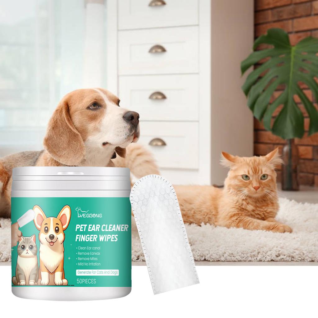 Yegbong Cat Dog Ear Cleaner Wipes Cleaning Solution To Remove Dirt and Ear Wax, Relieve Itching & Inflammation