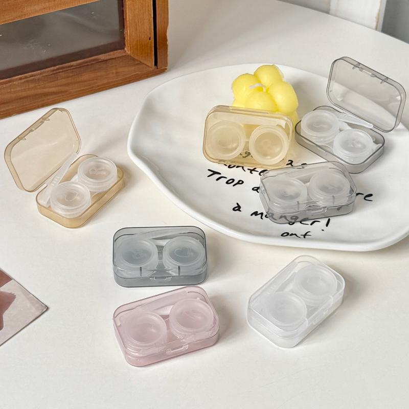 Portable Transparent Contact Lens Case With Leak Proof Lid And Tweezer For Daily Use Travel Short Trips