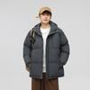 Winter Solid Color Velvet Clothes Men's Hooded Large Size Hong Kong Style Loose Thickened Cotton-padded Clothes Boys' Student Jackets