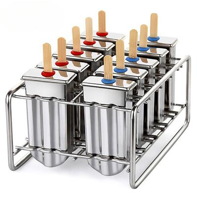 Roestvrijstalen ijslollyvormrek Ijslollyvorm Bevroren lolly Ijslollymaker Zelfgemaakte ijsvorm met ijslollyhouder