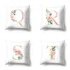 Polyester Pillowcase Home Pink Floral Decorative Print Pillowcase 26 English Letter Cushion Cover