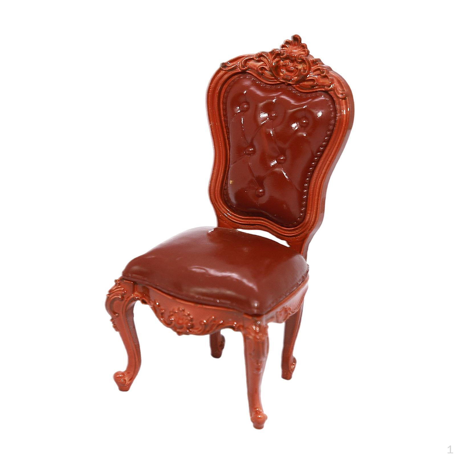 

1/12 Обеденный стул Мебель Коллекции Мини Миниатюрная комната для стола с песком темно-коричневого