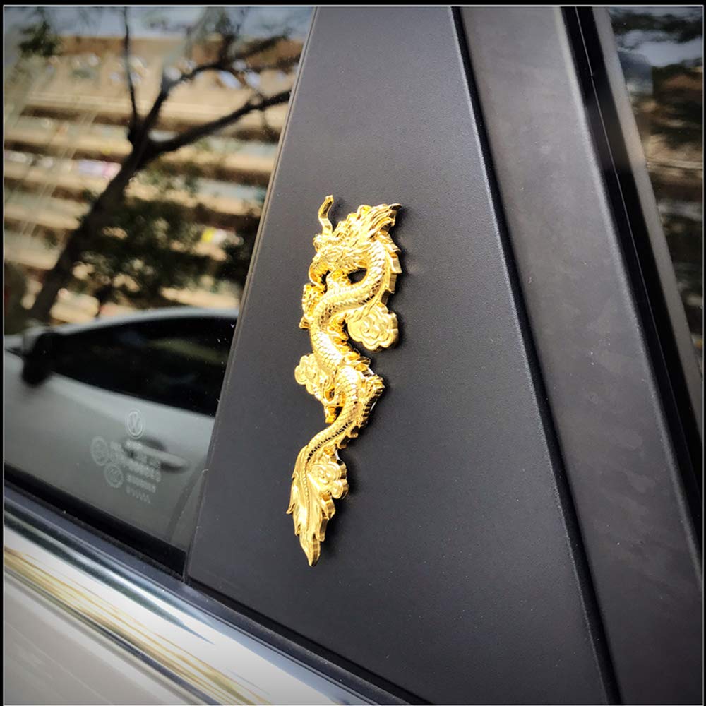 Car Sticker Car Sticker 3D Dragon Metal Car Sticker 2pcs Auto Motorcycle Logo Badge Emblem Tail Decal,Black