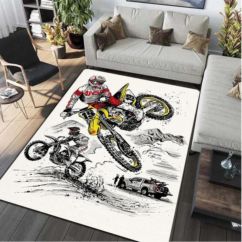 Motorcycle Motorbike Rider Carpet Area Rug Mat Floor Doormat Sofa Entracne Rugs for Living Room Bedroom Playroom Dropshipping