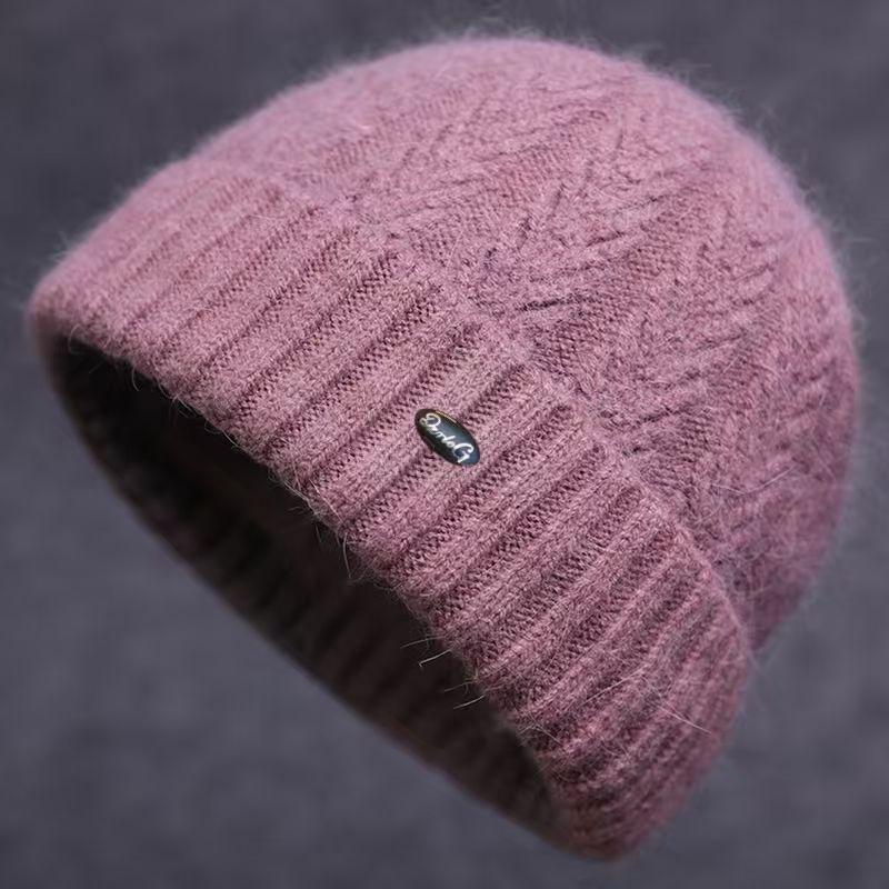 

Вязаная шапка с ушками, зимний набор из шапки и шарфа для людей среднего и пожилого возраста, теплая, ветрозащитная и холодостойкая шерстяная шапка для женщин. One Size