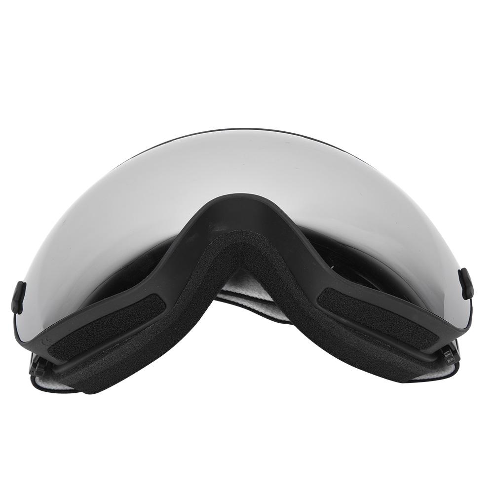 Outdoor Sport Skiing Safety Protective Anti Fog Double Layer Goggle Support Myopic Glasses(Black framefull vacuum