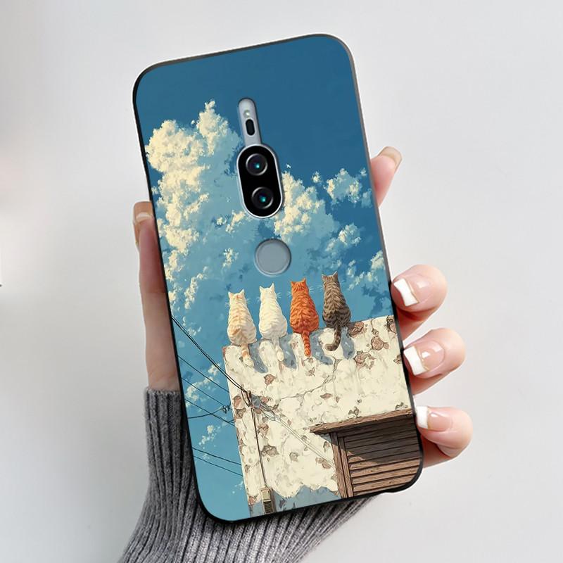 For Sony Xperia XZ2 Premium SO-04K SOV38 XZ2Premium Case Luxury Cute Cool Boys Girls Black Soft Silicone Back Cover TPU Housing
