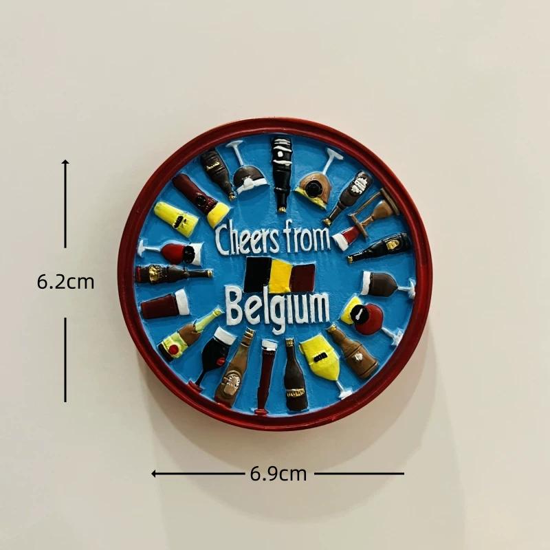 Belgium Brussels Antwerp Resin Fridge Magnet Stickers Travel Souvenir Gift Landscape Refrigerator Magnet Home Kitchen Decor