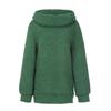 Women's Winter Solid Color Fashion Long Sleeve Scarf Collar Casual Warm Top