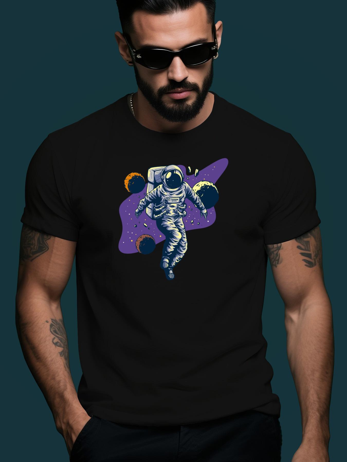 Astronaut Trendy Streetwear Summer Casual Round Neck Shor... XXXXL