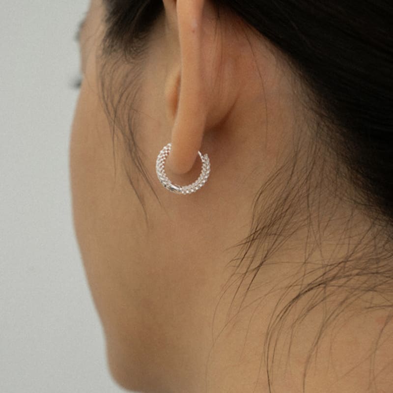 NORMALLEE [Silver 925] Condense One-touch Earrings