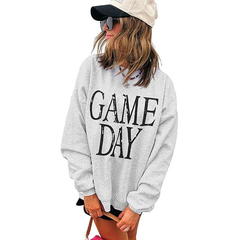 

American Shiying Letters Print Hoodless Hoodie Women 2025 Autumn and Winter New Fashion All-Matching O-neck pullover Black Letters Size XL fit (70.00 kg-75.00 kg