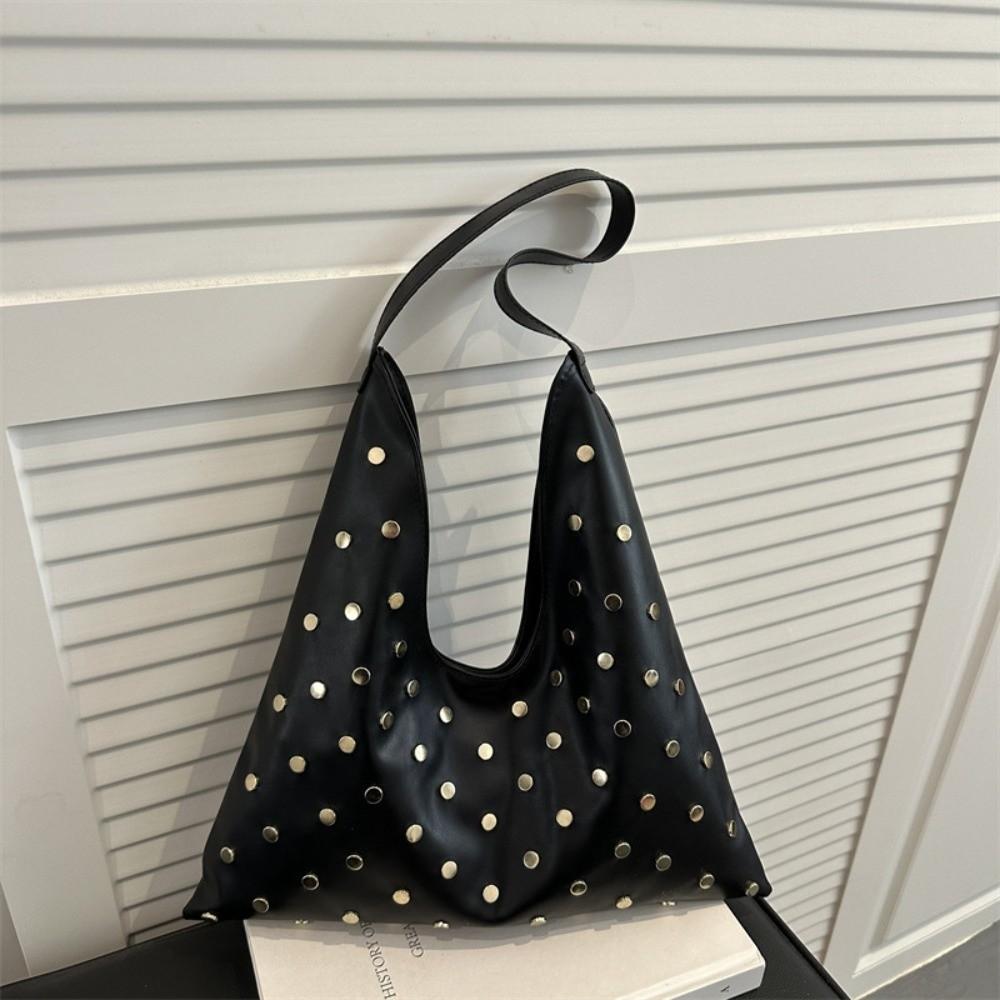 Large Capacity PU Leather Armpit Bag Magnetic Button Underarm Bucket Handbag Summer