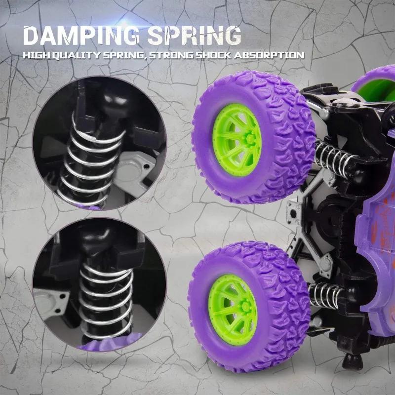 Friction Powered Monster Trucks for Boys Push and Go Vehicles Toy Inertia Vehicle Stunt On-Road Vehicle Great for Birthday Gift