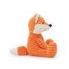 Apricot Lamb Corduroy Fox Plush Toy, Soft and Cute, Fluffy Corduroy Fox, 22cm, Suitable for Boys and Girls