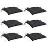 Chair Cushions 6 Pcs Black 40x40x7 Cm Oxford Fabric