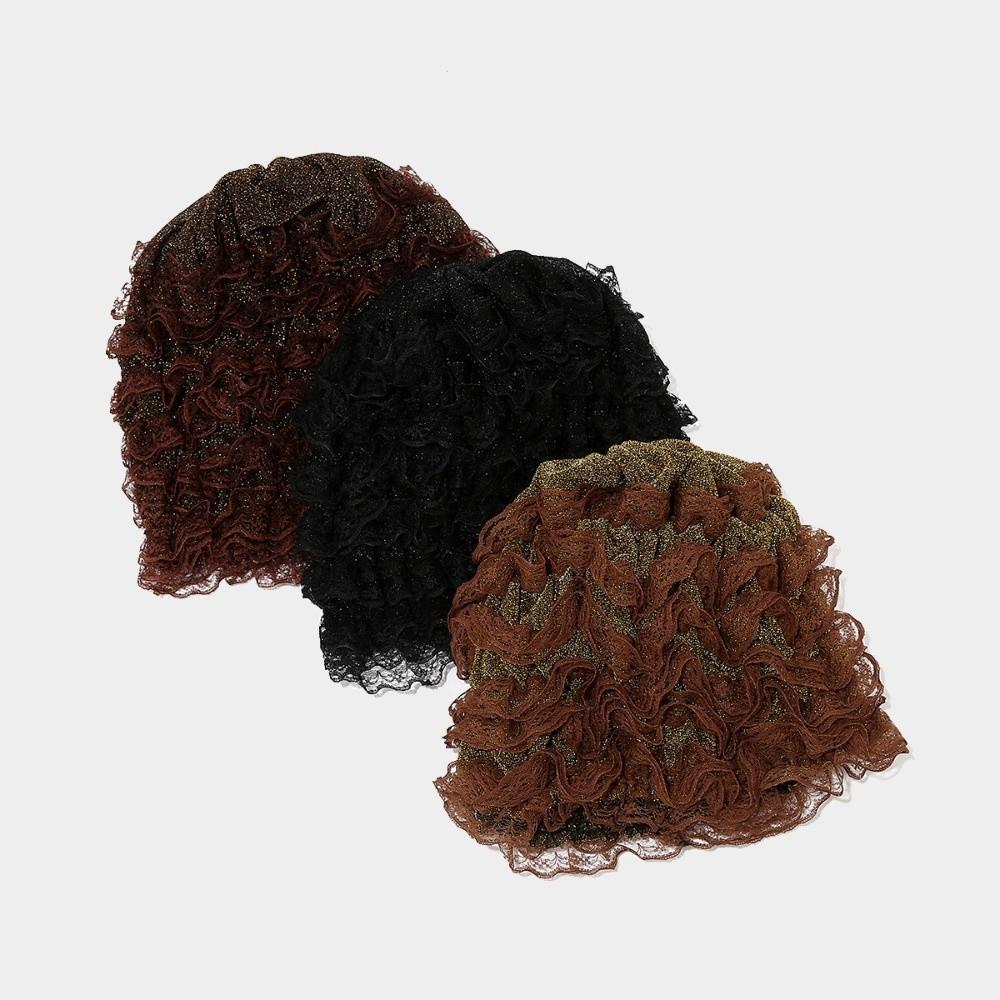 Soft Elastic Curly Hair Hat Breathable Mesh Lace Pullover Cap Beauty Lace Curling Hat  for Mom