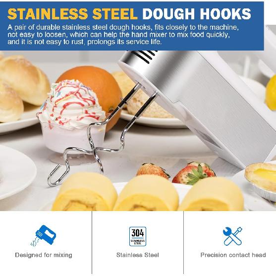 990143000 Dough Hook for Hand Mixer Replacement for Hamilton Beach Mixer Dough Hooks for 62630R, 62632R, 62633R,62580
