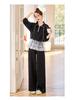 2025 Spring Fashion Lace-Trim Jacket & Wide-Leg Pants Set RX9210