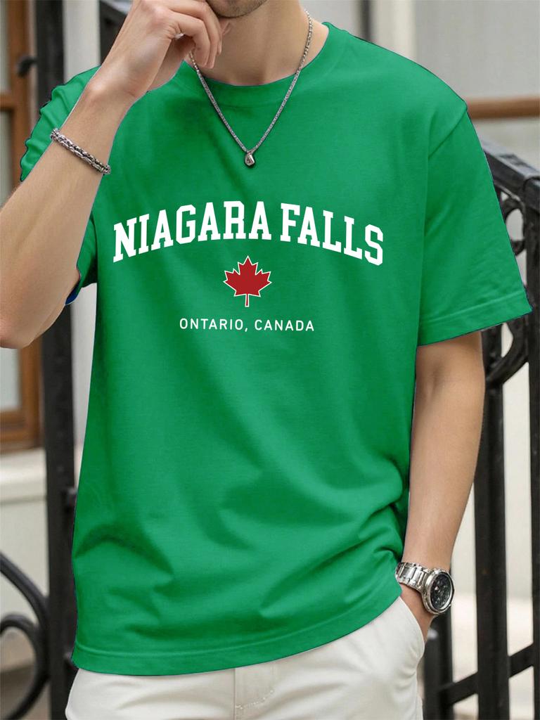 Cascate del Niagara Ontario Canada Stampa Maglietta Per Uomo Moda Estiva Maglietta Cotone Abbigliamento Casual Comoda Morbida Manica Corta